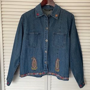 Vintage Agapo Embroidered Denim Jacket M